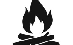 Campfire symbol and bonfire flame vector illustration icon