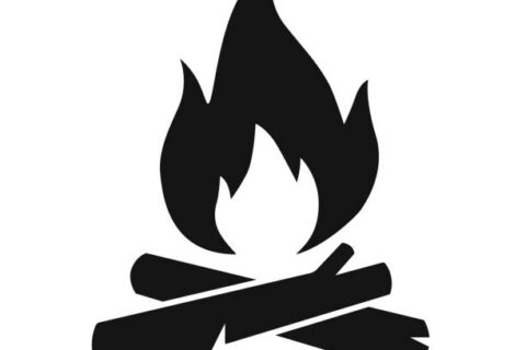 Campfire symbol and bonfire flame vector illustration icon